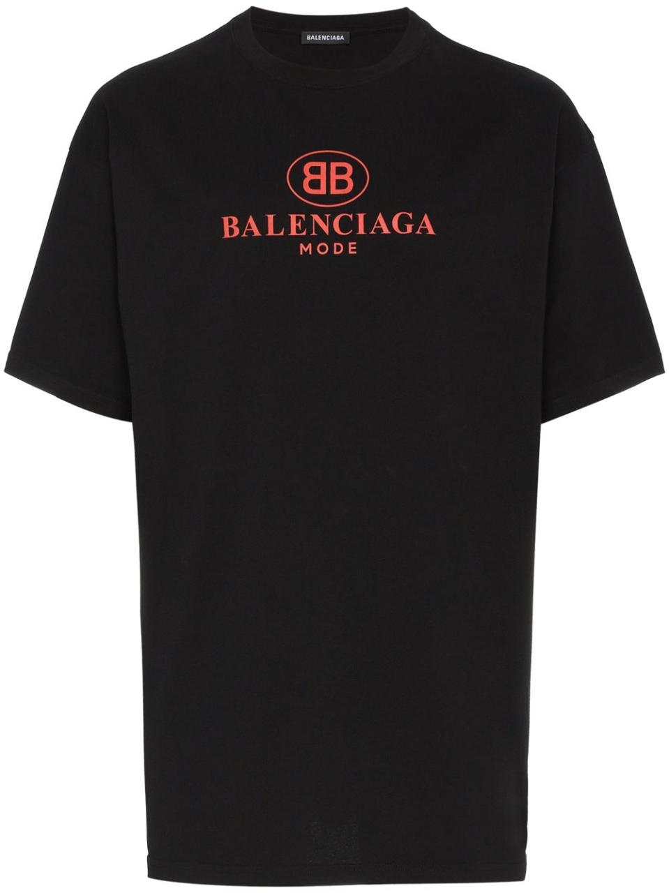 Balenciaga Bb Balenciaga Mode Print Cotton T Shirt - Farfetch