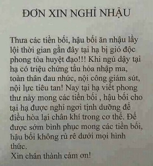 Chi Tiết Hơn 72 Hình Ảnh Đơn Xin Bỏ Nhậu Siêu Hot - Thtantai2.Edu.Vn