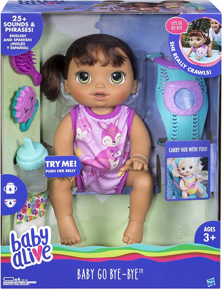 Amazon.Com: Baby Alive Baby Go Bye Bye (Brunette) : Toys & Games