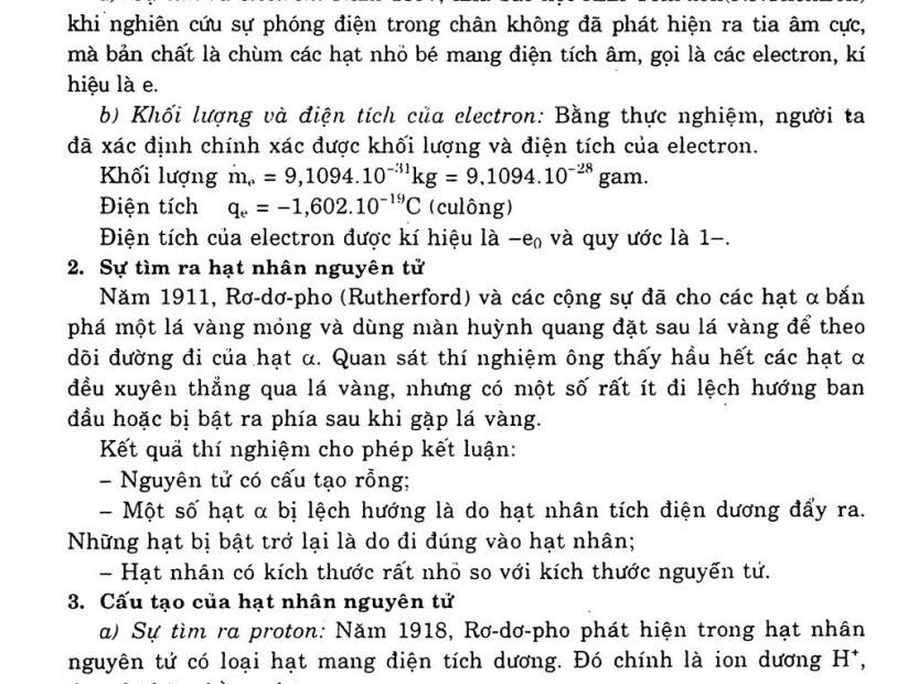 Giải Bài Tập Hóa 10 Bài 1: Thành Phần Nguyên Tử