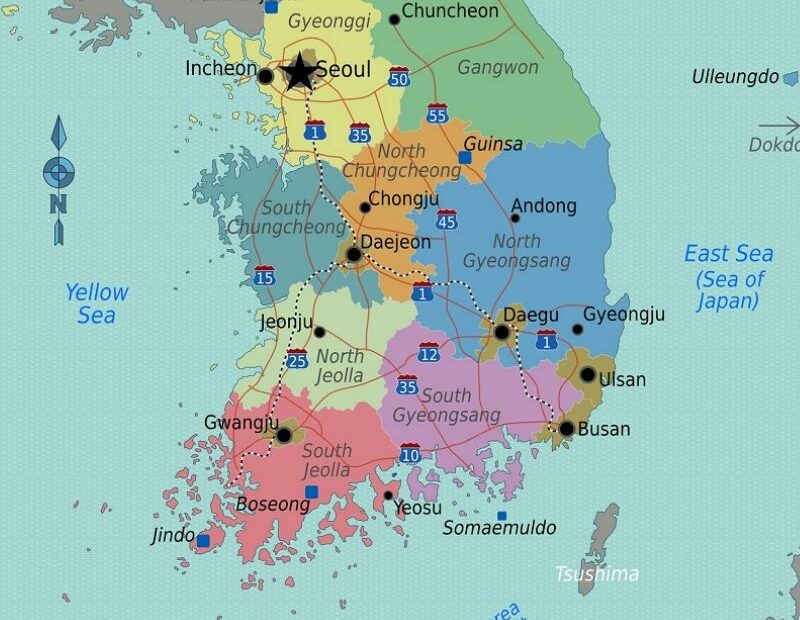 Bản Đồ Hàn Quốc: Đọc Và Hiểu Hơn Về Đất Nước Củ Sâm - Trung Tâm Du Học Sunny