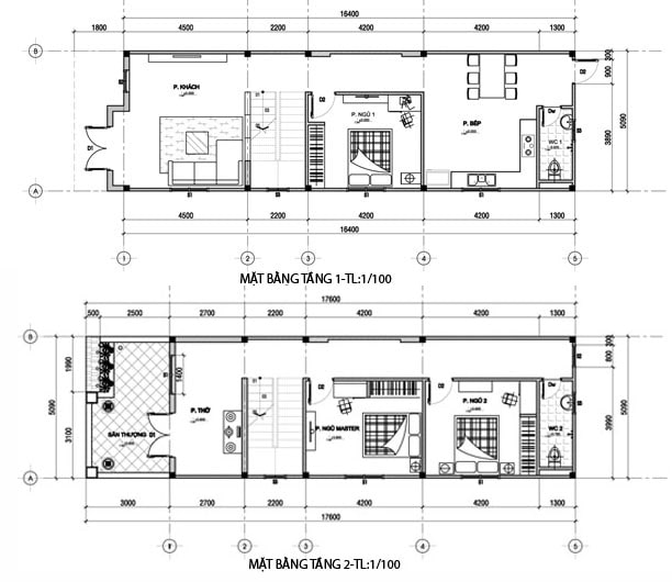 Free Download 50 Bản Vẽ Cad Nhà 2 Tầng 5X15 Hay Nhất