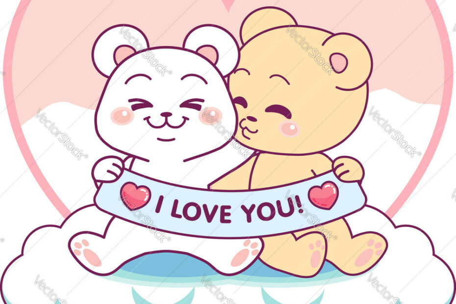 Cute Bears I Love You Royalty Free Vector Image