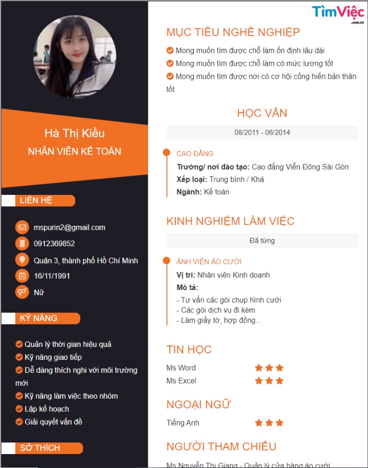 1000+] Mẫu Cv Xin Việc Miễn Phí Cho Mọi Ngành Nghề 2023