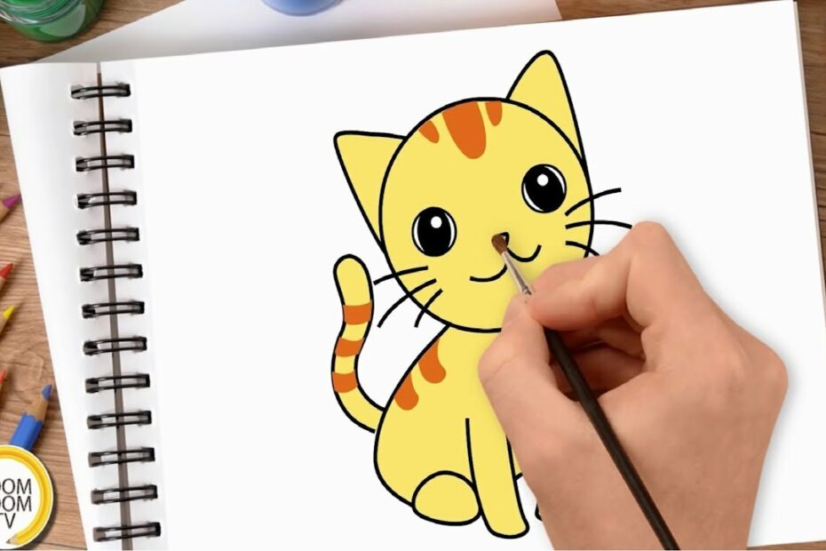 Hướng Dẫn Cách Vẽ Con Mèo Con - Tô Màu Con Mèo Con - How To Draw A Kitty -  Youtube