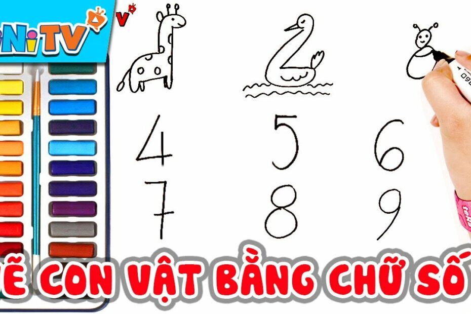 Vẽ 'Con Vật' Đơn Giản Bằng Chữ Số Đếm Cho Bé Học Vẽ | Tinitv - Youtube