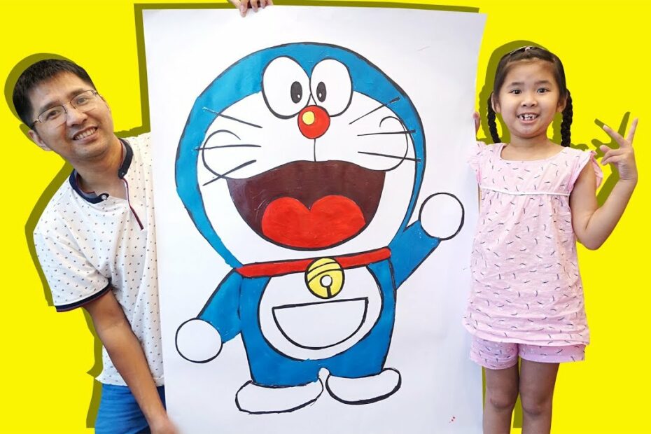 Bé Bún Vẽ Bức Tranh Doraemon Khổng Lồ | Drawing & Coloring Doraemon Giant -  Youtube