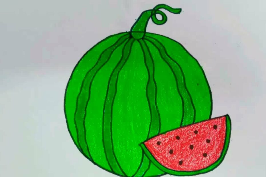 Cách Vẽ Và Tô Màu Quả Dưa Hấu/Dạy Bé Vẽ Quả Dưa Hấu/How To Draw And Color  Watermelon - Youtube