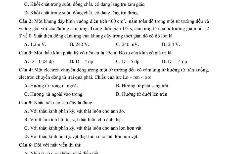 12 Đề Thi Học Kì Ii Vật Lí 11