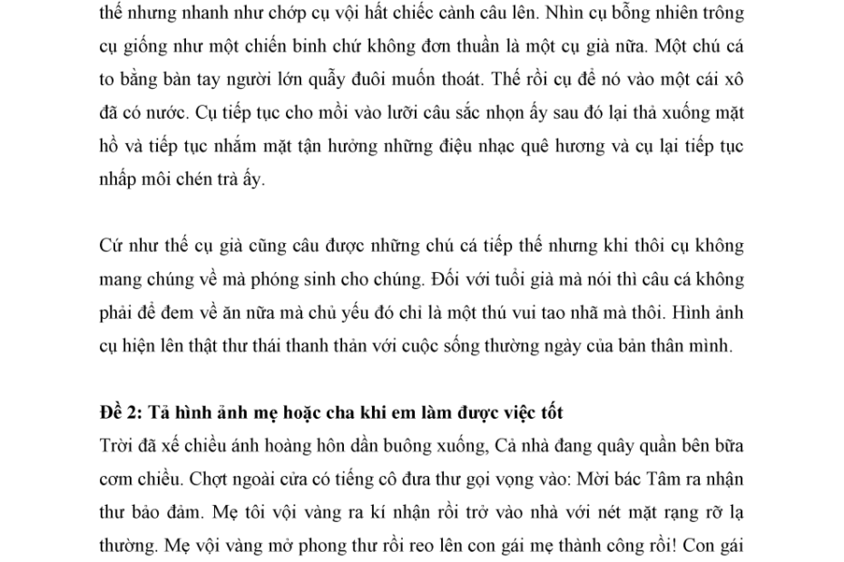 Tổng Hợp Các Bài Văn Mẫu Miêu Tả