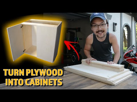 How to BUILD CABINETS Fast and Easy - Frameless Plywood Cabinets