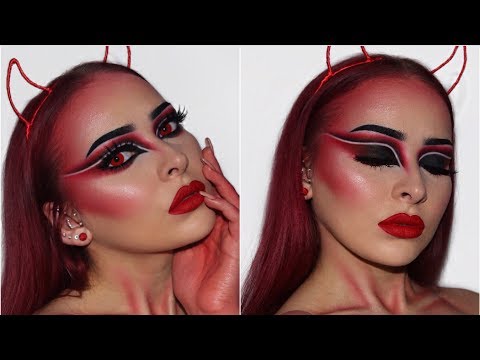 Glamorous Red Devil | Halloween Makeup Tutorial 2018