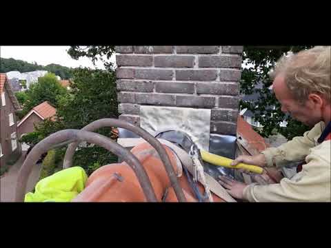 Lekkende schoorsteen, voegwerk vervangen, schoorsteenkop herstellen, Doetinchem Achterhoek