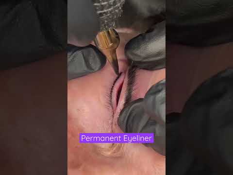 Permanent Eyeliner. Watch me do a lower lash line with etching movement.