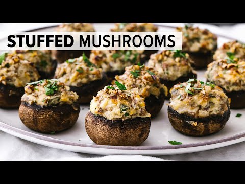 STUFFED MUSHROOMS | the best vegetarian recipe for Thanksgiving & Christmas