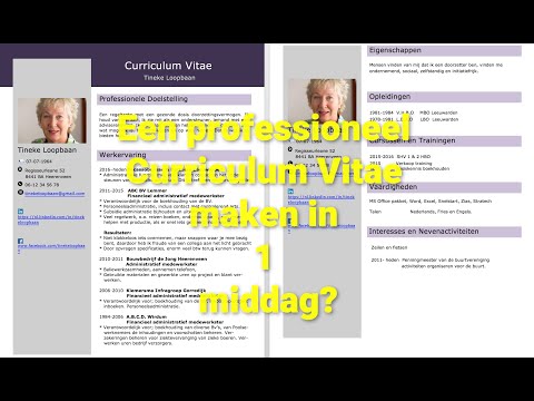 Een professioneel CV maken in 1 middag?