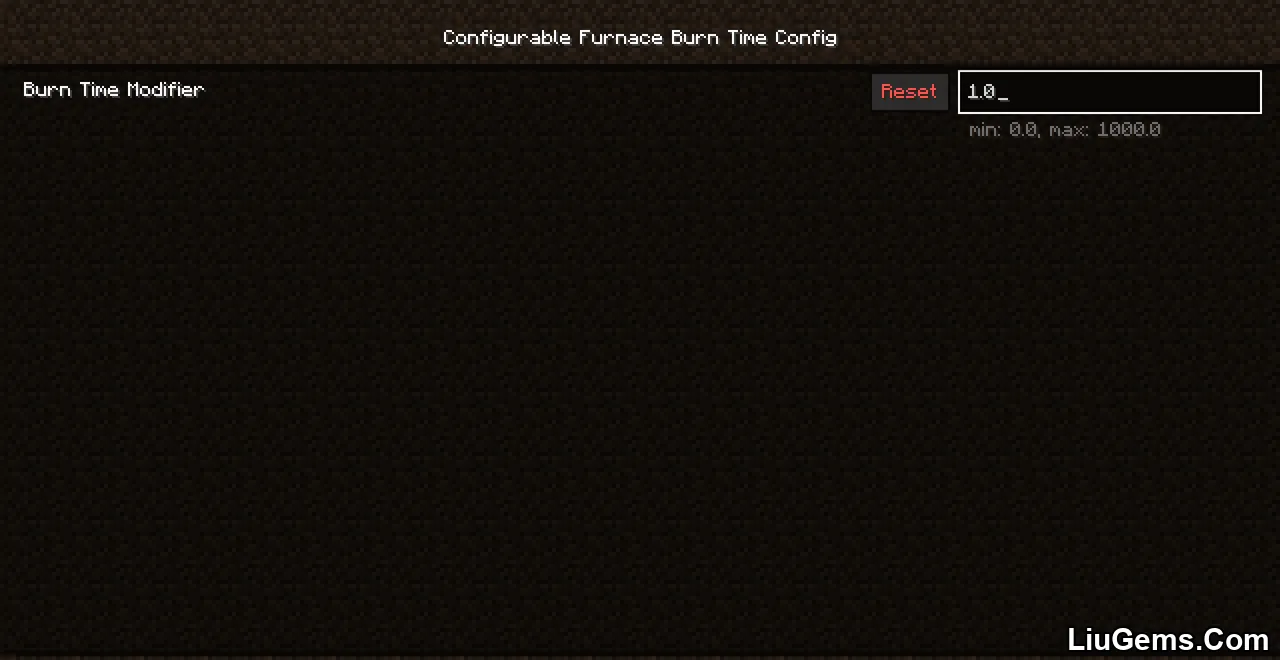 Configurable Furnace Burn Time Mod Screenshot 02 Configurable Furnace Burn Time Mod Screenshot 02