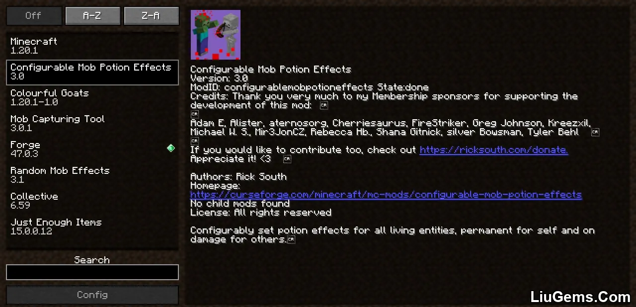 Configurable Mob Potion Effects Mod Screenshots 01 Configurable Mob Potion Effects Mod Screenshots 01