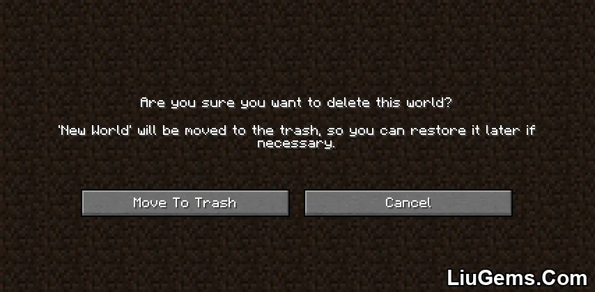 Delete Worlds To Trash Mod Screenshots 1 Delete Worlds To Trash Mod Screenshots 1