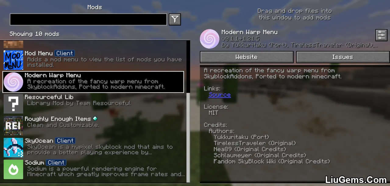 Modern Warp Menu Mod Screenshots 1 Modern Warp Menu Mod Screenshots 1