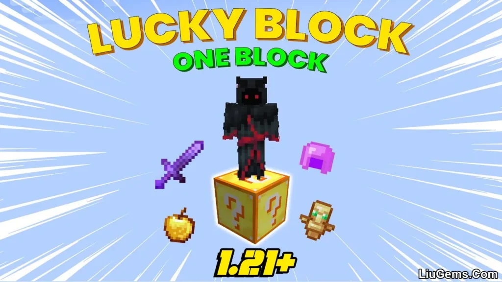 One Block Lucky Block Map Mcpe Thumbnail
