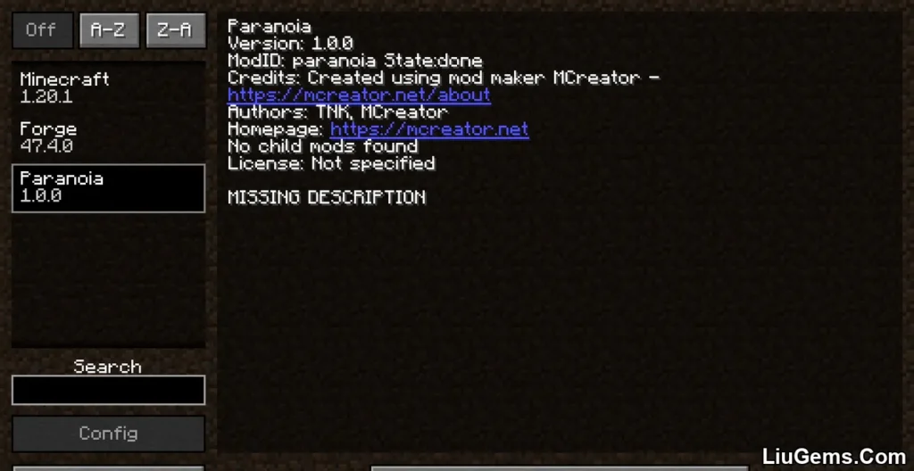 Paranoid Mod Screenshots