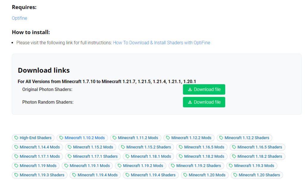 Shader pack PAGE download 1