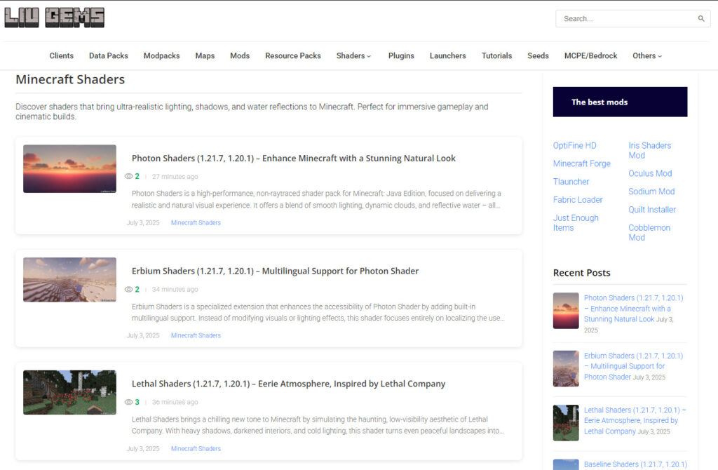 Shader pack PAGE download