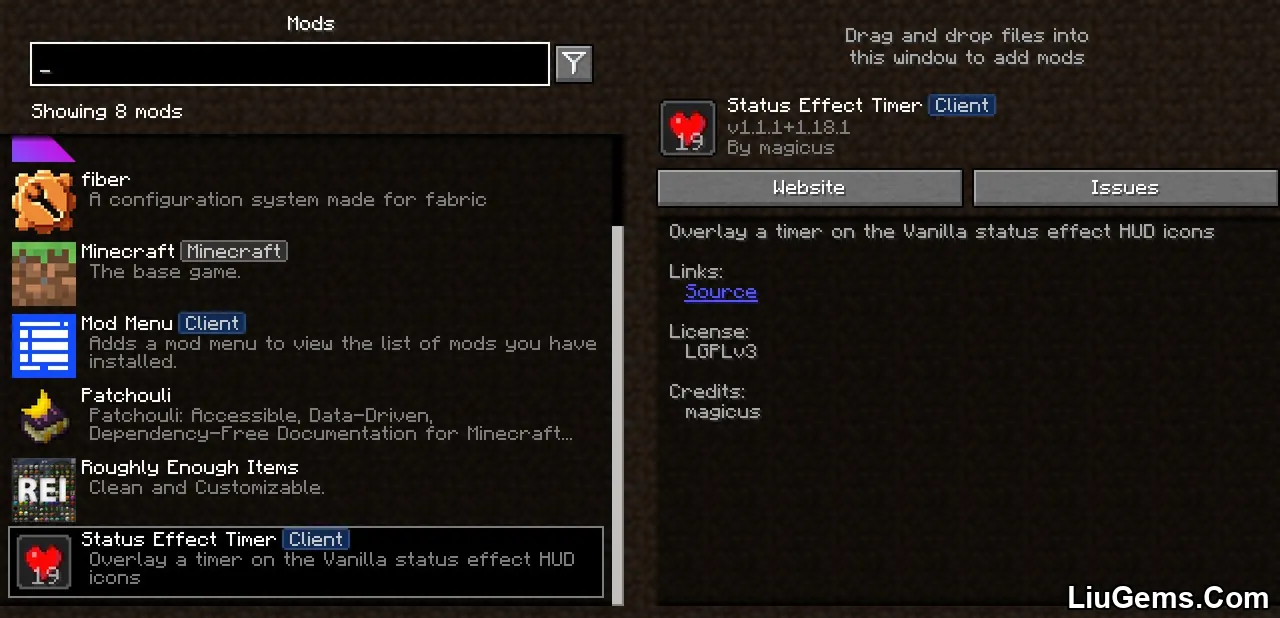 Status Effect Timer Mod Screenshots 01 Status Effect Timer Mod Screenshots 01
