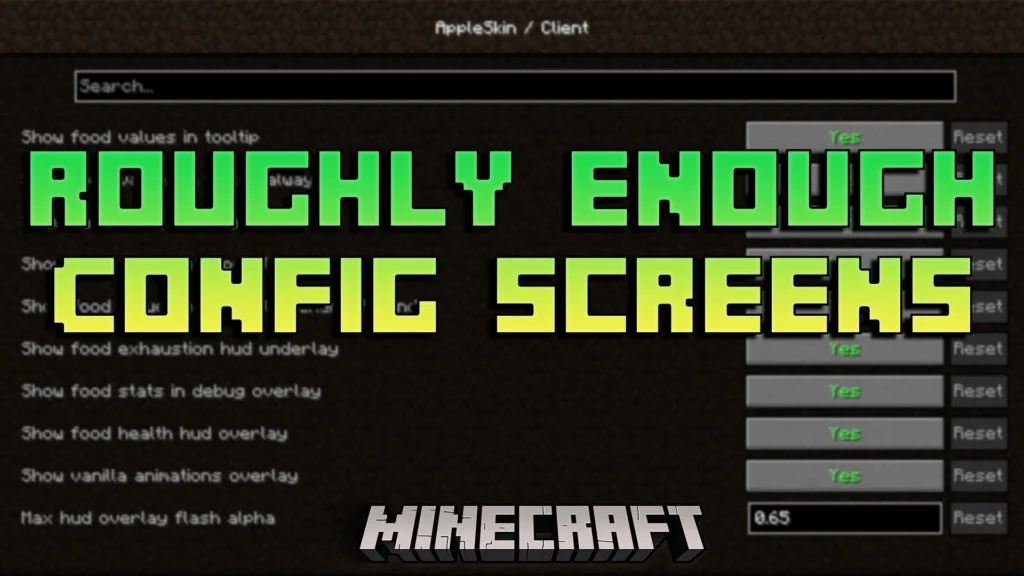 Roughly Enough Config Screens Mod