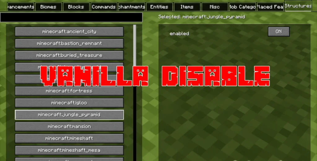 Vanilla Disable Mod