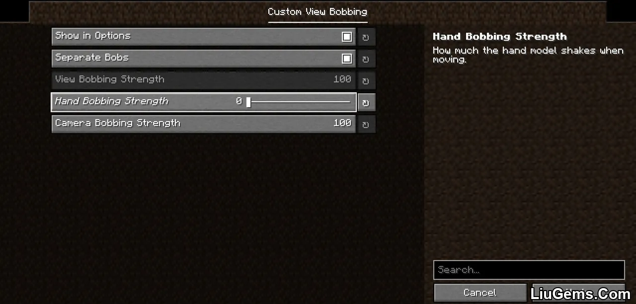 View Bobbing Options Mod Screenshots 3 View Bobbing Options Mod Screenshots 3