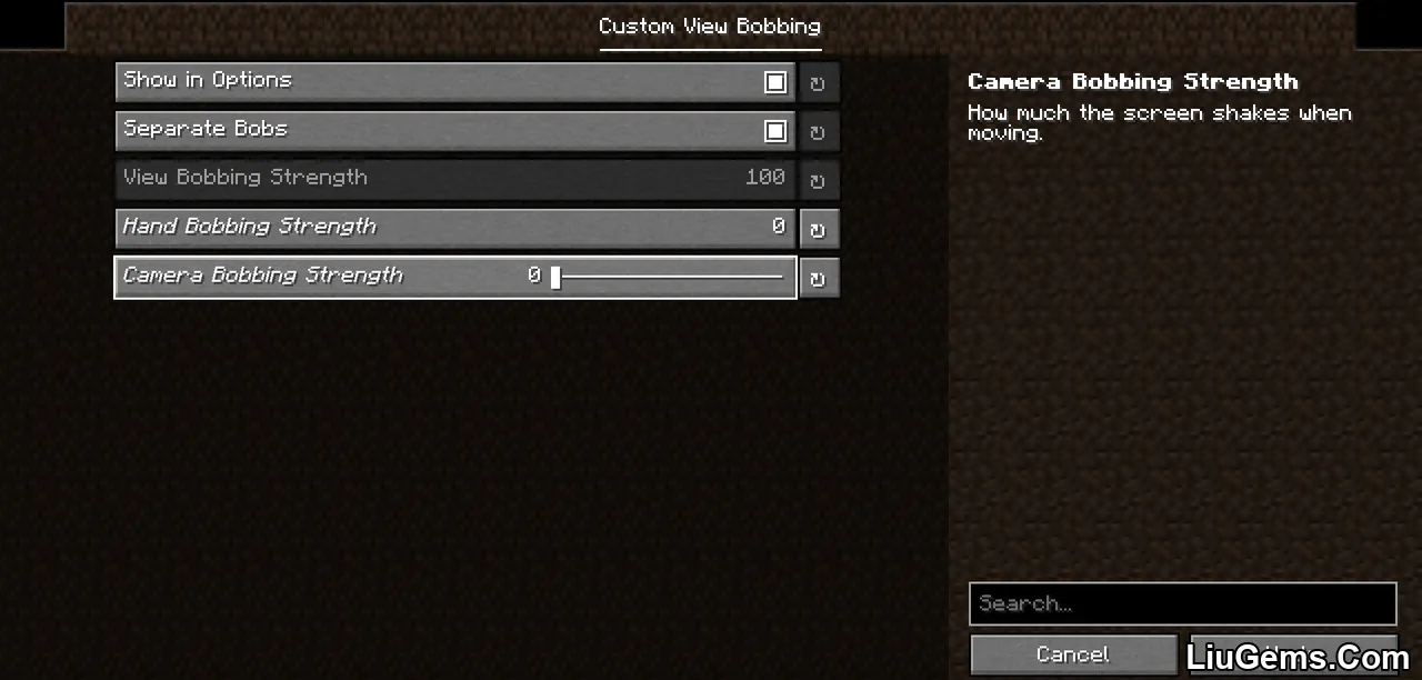 View Bobbing Options Mod Screenshots 4 View Bobbing Options Mod Screenshots 4