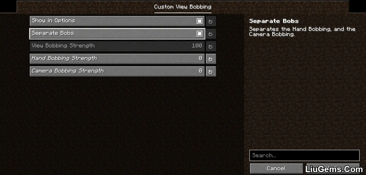 View Bobbing Options Mod Screenshots 5 View Bobbing Options Mod Screenshots 5