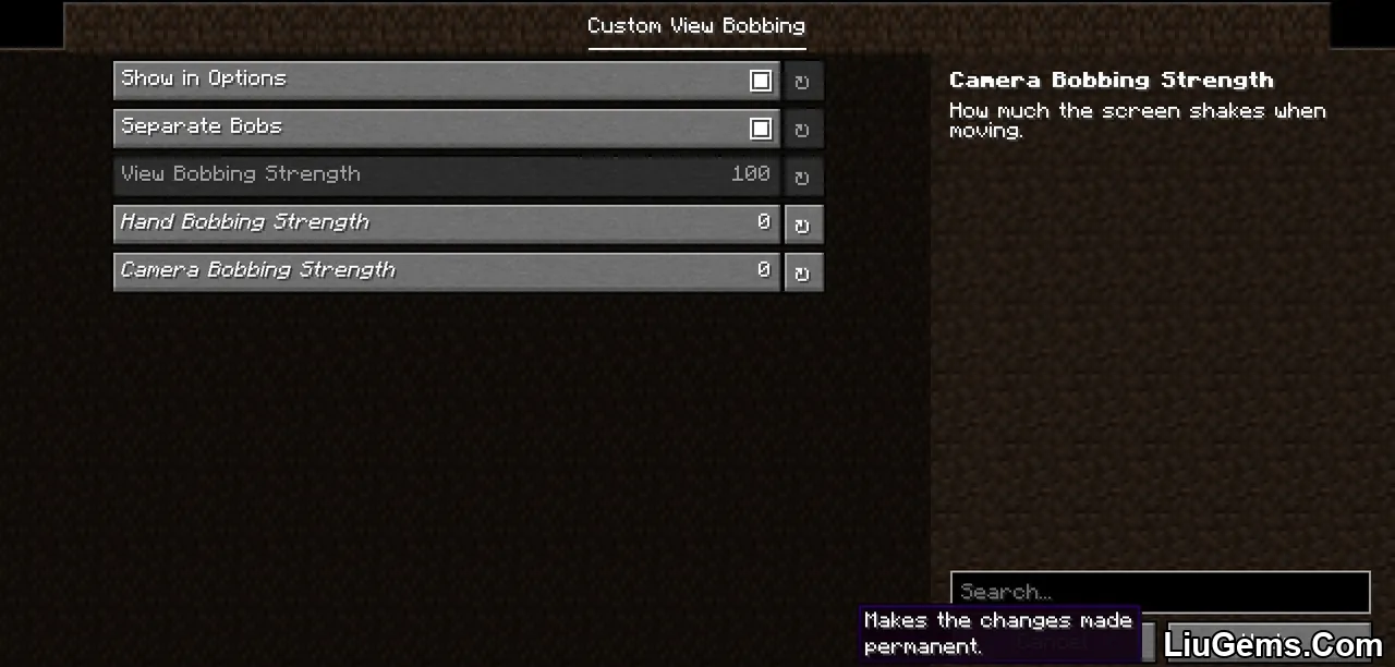View Bobbing Options Mod Screenshots 6 View Bobbing Options Mod Screenshots 6