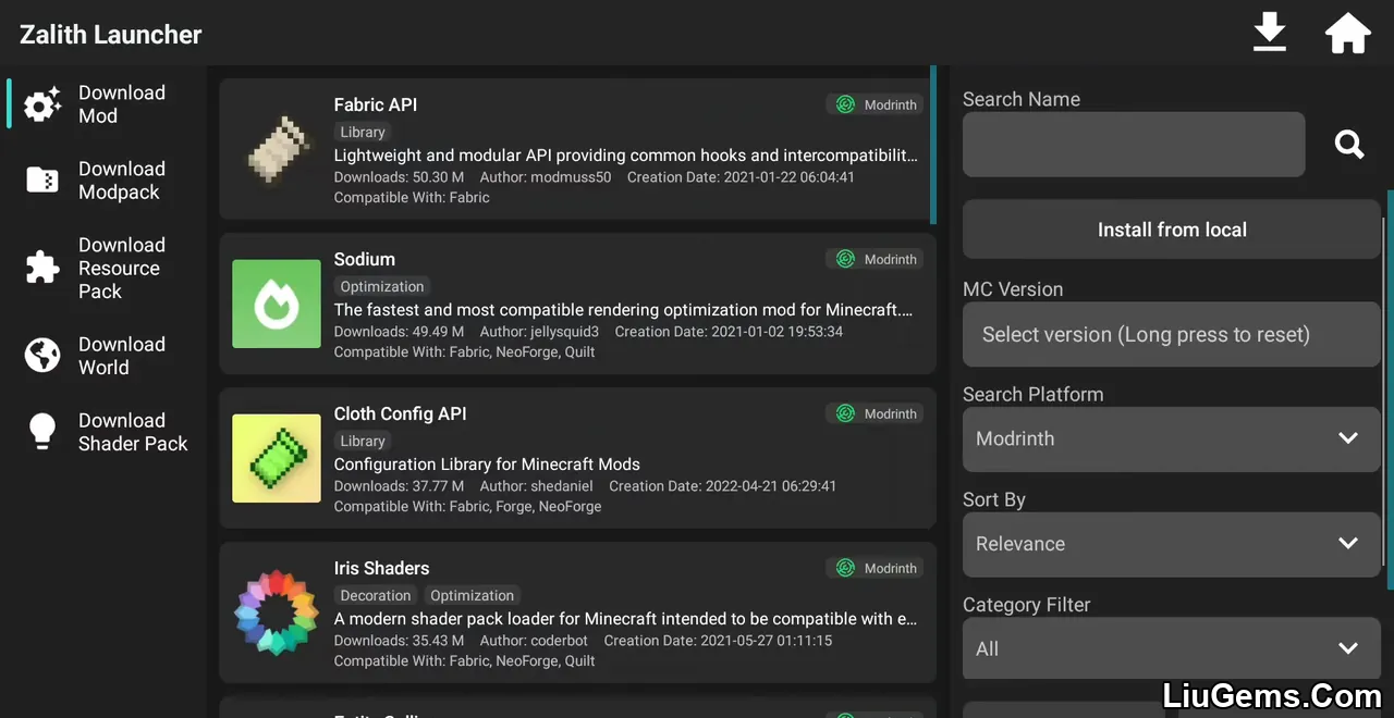 Zalith Launcher Screenshots 3 Zalith Launcher Screenshots 3
