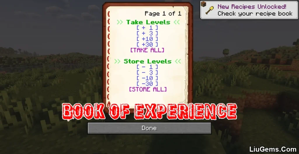 Book of Experience Mod