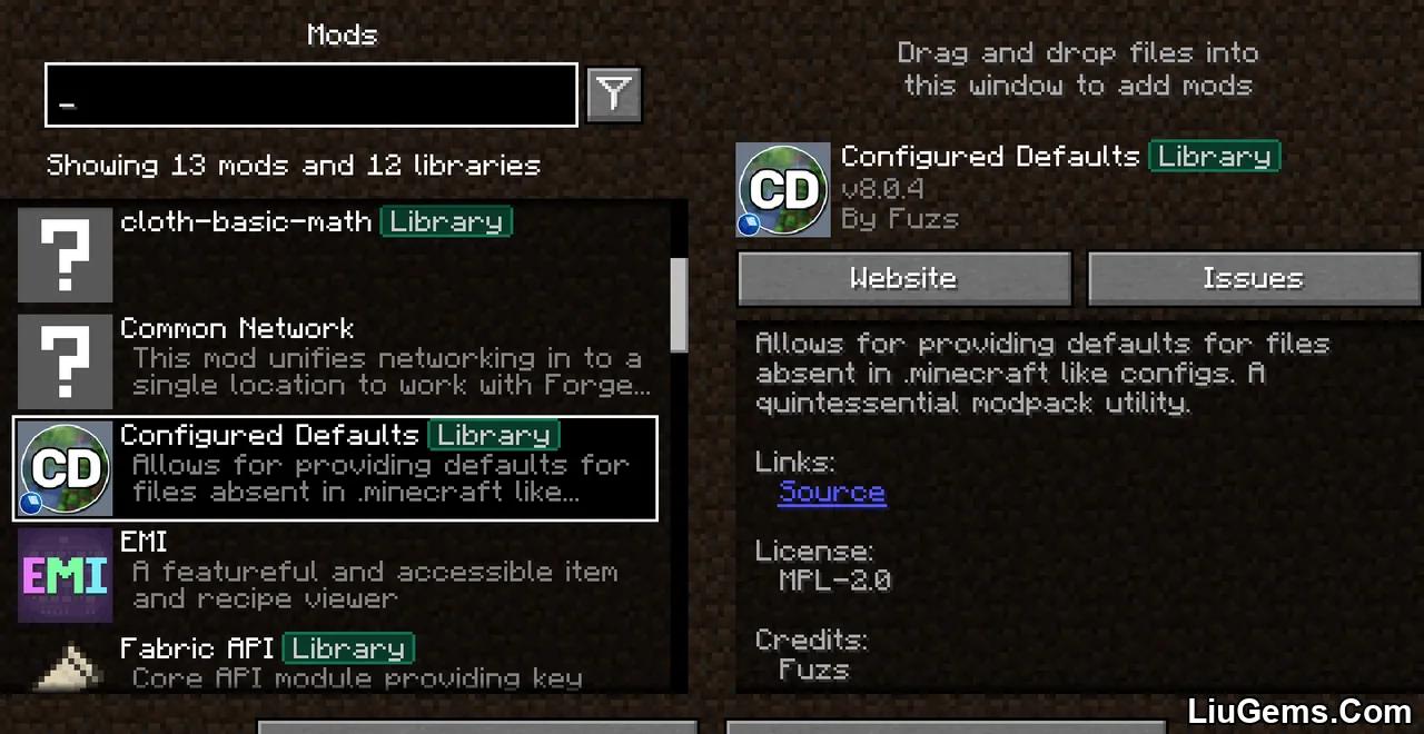 Configured Defaults Mod Screenshots 1 Configured Defaults Mod Screenshots 1