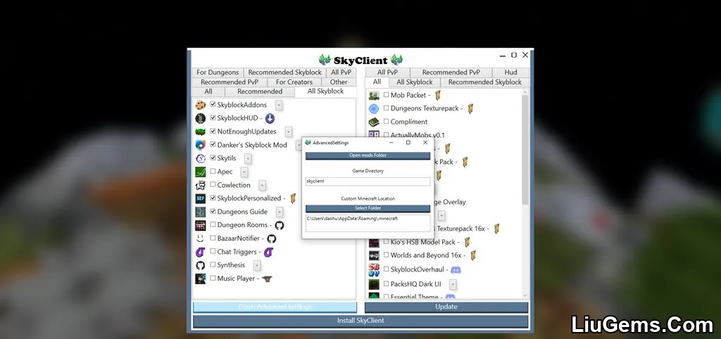 Skyclient Mod Screenshots 03 Skyclient Mod Screenshots 03