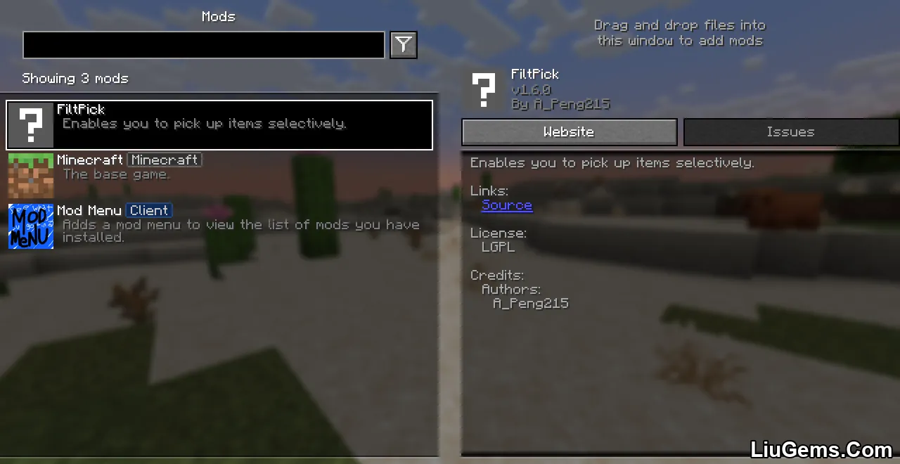 Filtpick Mod Screenshot 01 Filtpick Mod Screenshot 01