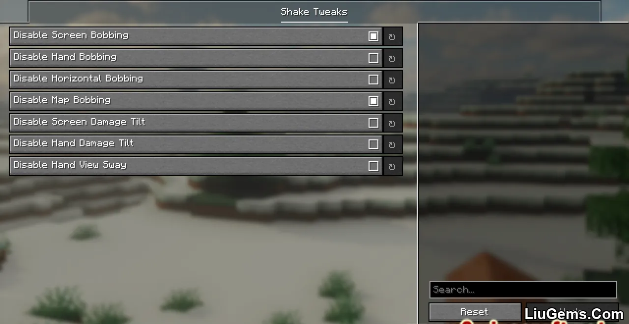 Shake Tweaks Mod Screenshot 01 Shake Tweaks Mod Screenshot 01