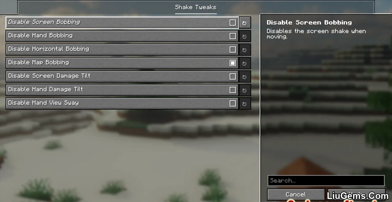 Shake Tweaks Mod Screenshot 02 Shake Tweaks Mod Screenshot 02