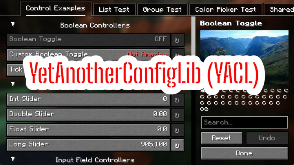 YetAnotherConfigLib Mod